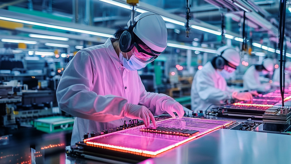 Retail vs. Manufacturing - a man wearing white and white protective gear working on a machine